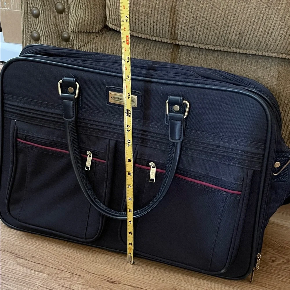 American Tourister Black Briefcase with Red Accents